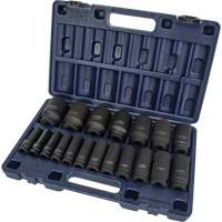 SAE Socket Set, 19 Pcs, Impact, 1/2" Drive Size, Deep Absolute Business Supply