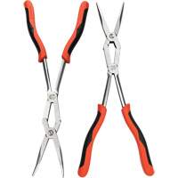 Jeu de pinces bimat&eacute;riau &agrave; bec long droite et pli&eacute;e X2, 2 Morcea Absolute Business Supply