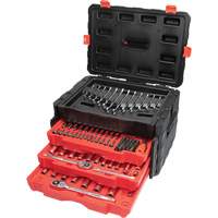 Jeu d'outils manuels pour m&eacute;canicien 1/4", 3/8" & 1/2" avec mallette de transport &agrave; 3 tiroirs Absolute Business Supply