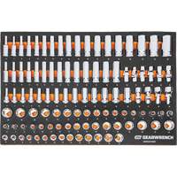 Jeu d'outils m&eacute;triques pour m&eacute;canicien MEGAMOD dans des plateaux en mousse modulaire avec armoire roulante &agrave; outils, 358 morcea Absolute Business Supply