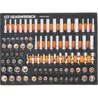 Jeu d'outils m&eacute;triques pour m&eacute;canicien MEGAMOD dans des plateaux en mousse modulaire avec armoire roulante &agrave; outils, 358 morcea Absolute Business Supply