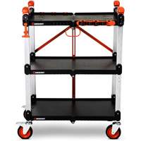 Chariot de chantier pliable &agrave; 3 &eacute;tag&egrave;res SITERUNNER, 30-3/5" lo x 20" la x 42-1/2" h, Noir Absolute Business Supply
