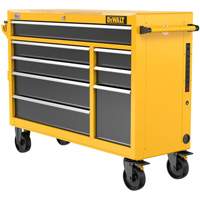 Postes de travail industriel mobile, 8 tiroirs, 52" la x Jaune Absolute Business Supply