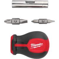 Tournevis court &agrave; embouts interchangeables 6-en-1, 3" lo, Prise Coussin&eacute;e Absolute Business Supply