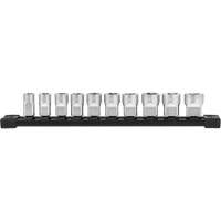 Douilles m&eacute;triques avec c&ocirc;t&eacute;s Four Flat, 10 Mcx, Prise de 3/8" Absolute Business Supply