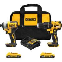 Drill & Impact Driver Combo Kit, Lithium-Ion, 20 V Absolute Business Supply