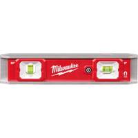 Torpedo Level with Lighted Vials, 9" L, Aluminum, 2 Vials, Magnetic Absolute Business Supply