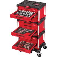 Ensemble maître de 366 outils &agrave; main pour m&eacute;caniciens avec tiroirs PACKOUT et diable, 16-3/10" x 22-1/5" x 48-5/8", Noir/Rouge Absolute Business Supply