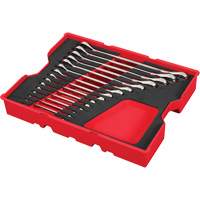 SAE Wrench Set with Tray for PACKOUT Drawers, Ratcheting Combination, 15 Pieces, Imperial Absolute Business Supply