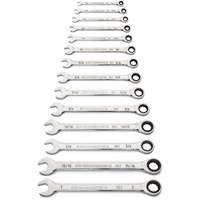 90-Tooth 12 Point SAE Wrench Set, Ratcheting Combination, 14 Pieces, Imperial Absolute Business Supply