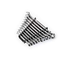 90-Tooth 12 Point SAE Wrench Set, Flex Head/Ratcheting Combination, 10 Pieces, Imperial Absolute Business Supply