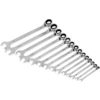 90-Tooth 12 Point SAE Reversible Ratcheting Wrench Set, Ratcheting Combination, 14 Pieces, Imperial Absolute Business Supply