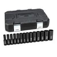 Jeu de douilles m&eacute;triques &agrave; 6 pans, 14 Mcx, Chocs, Prise de 1/2", Profond Absolute Business Supply
