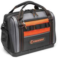 17" Tradesman Closed Top Tool Bag, Polyester, 3 Pockets, Black/Grey/Orange Absolute Business Supply