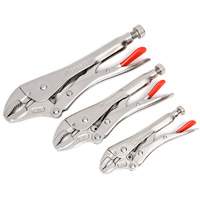 Jeu de pinces verrouillables &agrave; m&acirc;choires incurv&eacute;es avec coupe-fil, 3 Morcea Absolute Business Supply