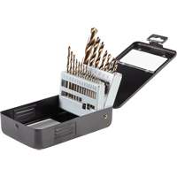 Jeu de forets en oxyde d'or, 21 morceaux, Acier rapide Absolute Business Supply