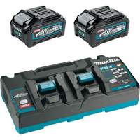 XGT Dual Port Rapid Charger Starter Kit with (2) 4 Ah Batteries, 40 V, Lithium-Ion Absolute Business Supply