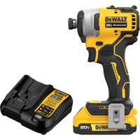 ATOMIC COMPACT SERIESMAX* Brushless Cordless Compact Impact Driver Kit, 1/4", 1700 in-lbs Max. Torque, 20 V, Lithium-Ion Absolute Business Supply