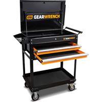 Chariot utilitaire, 2 tiroirs, 32-1/2" la x 42" h, Noir/Orange Absolute Business Supply