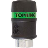 TOPQUIK Ultraflo 7.8 mm Quick Coupler, Polyester Composite, 3/8", Female NPT, 174 PSI Absolute Business Supply