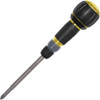 Ratcheting Fastbit Tru-Grip Screwdriver, Phillips & Slotted Bits, 8-1/2" L, Plastic/Cushion Grip Handle Absolute Business Supply