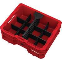 Bac &agrave; profil bas PACKOUT, 15" x 18-5/8" x 6-5/8", Noir/Rouge Absolute Business Supply