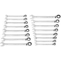 Jeu de cl&eacute;s r&eacute;versibles &agrave; 12 pans et 90 dents, Cl&eacute; polygonale, 16 morceaux, M&eacute;trique Absolute Business Supply