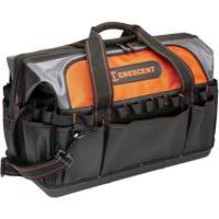 Sac &agrave; outils 20" pour entrepreneur, 1680 Denier/Polyester, 31 pochettes, Noir/Gris/Orange Absolute Business Supply