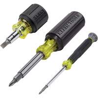 3-Piece Multi-Bit Screwdriver & Nut Driver Set, 12-63/100" L, Cushion Grip Handle Absolute Business Supply