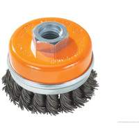 Brosse boisseau &agrave; fils nou&eacute;s avec anneau, 4" dia. x 5/8"-11 arbre Absolute Business Supply