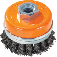 Brosse boisseau &agrave; fils nou&eacute;s avec anneau, 3" dia. x 5/8"-11 arbre Absolute Business Supply