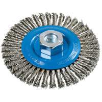 Brosse &agrave; fils nou&eacute;s pour cordons de soudure, Dia. 4-1/2", Fils 0,02", Arbre 5/8"-11, Aluminium/Acier inoxydable Absolute Business Supply