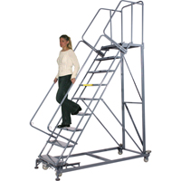 Heavy-Duty Stairway Slope Ladders, 5 Steps, Perforated, 50° Incline, 50" High Absolute Business Supply
