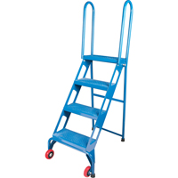 Portable Folding Ladder, 4 Steps, Perforated, 40" High Absolute Business Supply
