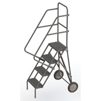 Rolling Ladder, 4 Steps, Serrated, 40" High Absolute Business Supply
