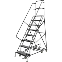 &eacute;chelles roulantes multidirectionnelles, 8 marches, Largeur de la marche 24", Hauteur de la plateforme 80", Acier Absolute Business Supply