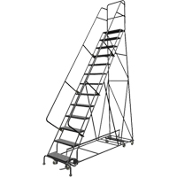 &eacute;chelles roulantes multidirectionnelles, 13 marches, Largeur de la marche 24", Hauteur de la plateforme 130", Acier Absolute Business Supply