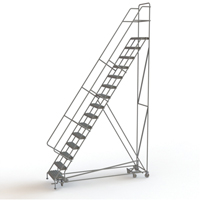 &eacute;chelles roulantes multidirectionnelles, 15 marches, Largeur de la marche 24", Hauteur de la plateforme 150", Acier Absolute Business Supply