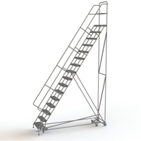 &eacute;chelles roulantes multidirectionnelles, 16 marches, Largeur de la marche 24", Hauteur de la plateforme 160", Acier Absolute Business Supply