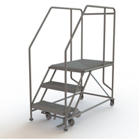 Mobile Work Platform, Steel, 3 Steps, 30" H, 35" D, 24" Step, Serrated Absolute Business Supply