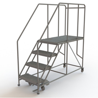 Mobile Work Platform, Steel, 4 Steps, 40" H, 47" D, 24" Step, Serrated Absolute Business Supply