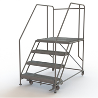 Mobile Work Platform, Steel, 4 Steps, 40" H, 36" D, 36" Step, Serrated Absolute Business Supply