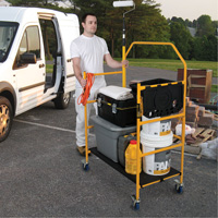 nsemble d'&eacute;chafaudage &agrave; montant de s&eacute;curit&eacute; & tablette pour outils de 4' Jobsite Series, Cadre Acier, 49-1/2" p x 57-3/4" h Absolute Business Supply