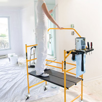 nsemble d'&eacute;chafaudage &agrave; montant de s&eacute;curit&eacute; & tablette pour outils de 4' Jobsite Series, Cadre Acier, 49-1/2" p x 57-3/4" h Absolute Business Supply
