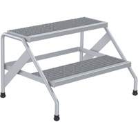 Escabeau en aluminium, 2 marche(s), 32-13/16" la x 24-9/16" lo x 20" h, Capacit&eacute; 500 lb Absolute Business Supply