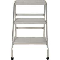 Escabeau en aluminium, 3 marche(s), 22-13/16" la x 34-9/16" lo x 30" h, Capacit&eacute; 500 lb Absolute Business Supply