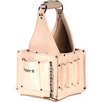 Porte-outils pour &eacute;lectricien et travaux d'entretien, Cuir, 17 pochettes, Beige Absolute Business Supply