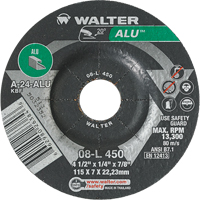 Aluminium Depressed Centre Grinding Wheels, 4-1/2" x 1/4", 7/8" Arbor, Type 27 Absolute Business Supply
