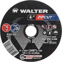Zipcut Cut-Off Wheel, 5" x 3/64", 7/8" Arbor, Type 1, Aluminum Oxide, 12200 RPM Absolute Business Supply