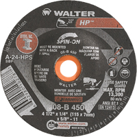 HP Spin-On Grinding Wheel, 4-1/2" x 1/4", 5/8"-11 Arbor, Type 27S Absolute Business Supply